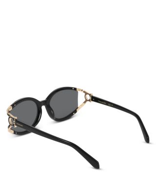 Oval Gancini Cutout Sunglasses, 56mm