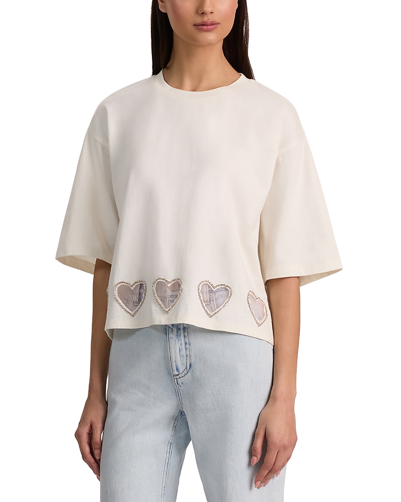 Alice and Olivia Evan Oversized Cropped Tee