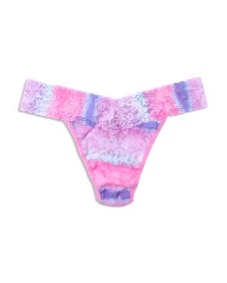 Printed Signature Lace Low Rise Thong