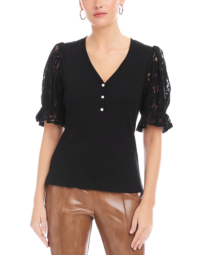Fifteen Twenty Tanya Lace Sleeve Top