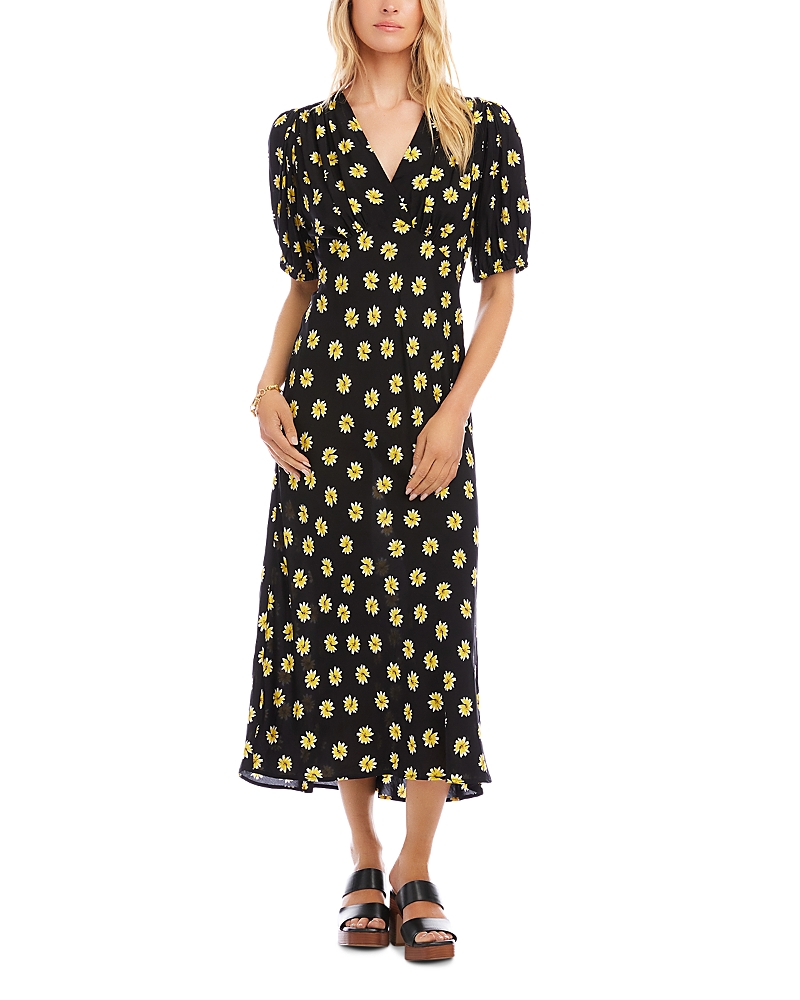 Karen Kane Puffed Sleeve Bias Cut Dress