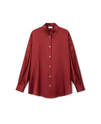  Scarlet Oversize Silk Shirt