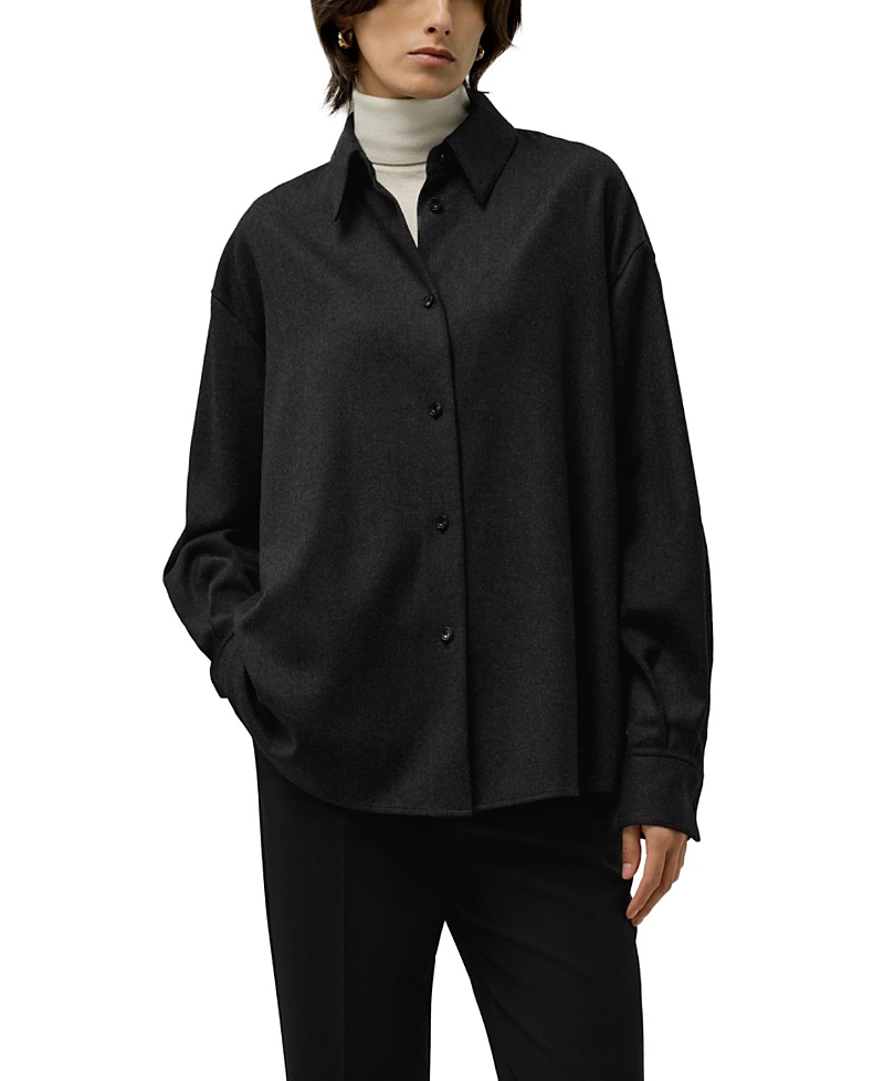 Lilysilk Silk-Wool Oversized Warm Shirt