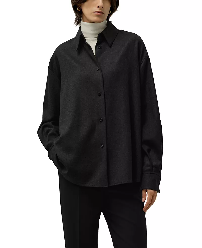 Lilysilk Silk-Wool Oversized Warm Shirt