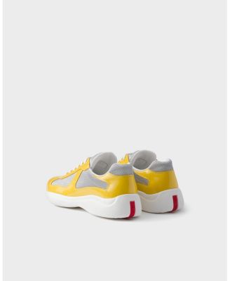 Men's America's Cup Sneakers Patent Leather and Technical Fabric in Yellow