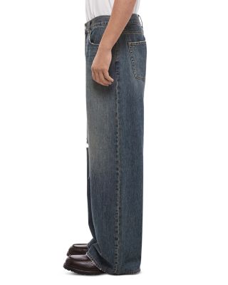 Relaxed Fit Distressed Jeans in Tinted Vintage Blue