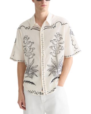 Embroidered Seersucker Shirt