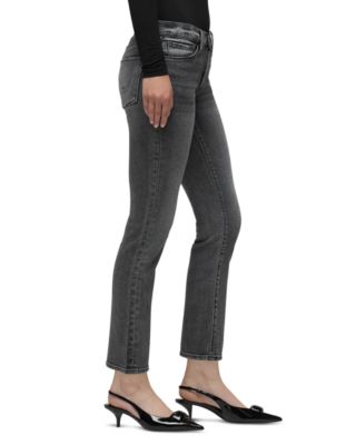 Nico Mid Rise Straight Jeans in Black Vortex
