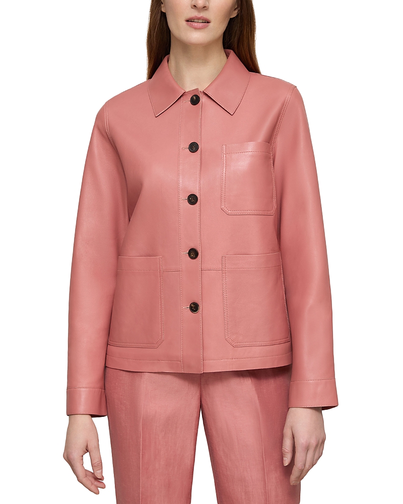 Lafayette 148 New York Leather Patch Pocket Jacket