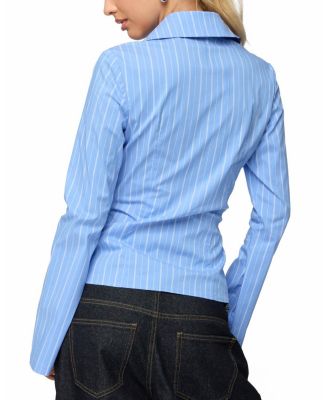 Pinstripe Tailored Button Up Shirt