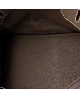 Birkin 35 Handbag Grey Clemence with Palladium Hardware