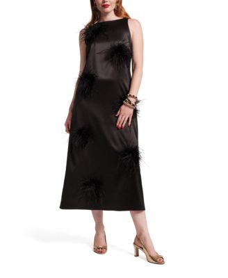 Francesca Maxi Dress Feather Pouf
