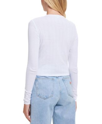 Pointelle Crop Cardigan