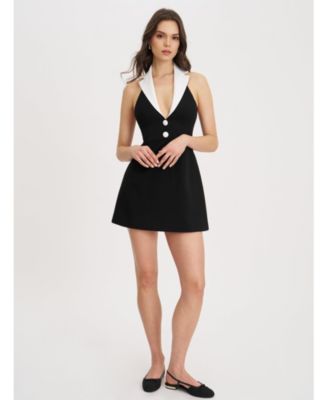  Ignacia Office Casual Halter Mini A-line Dress