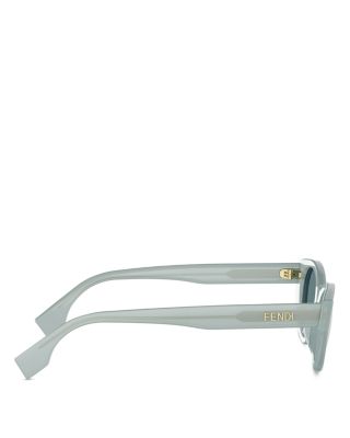 Lettering Oval Sunglasses, 51mm