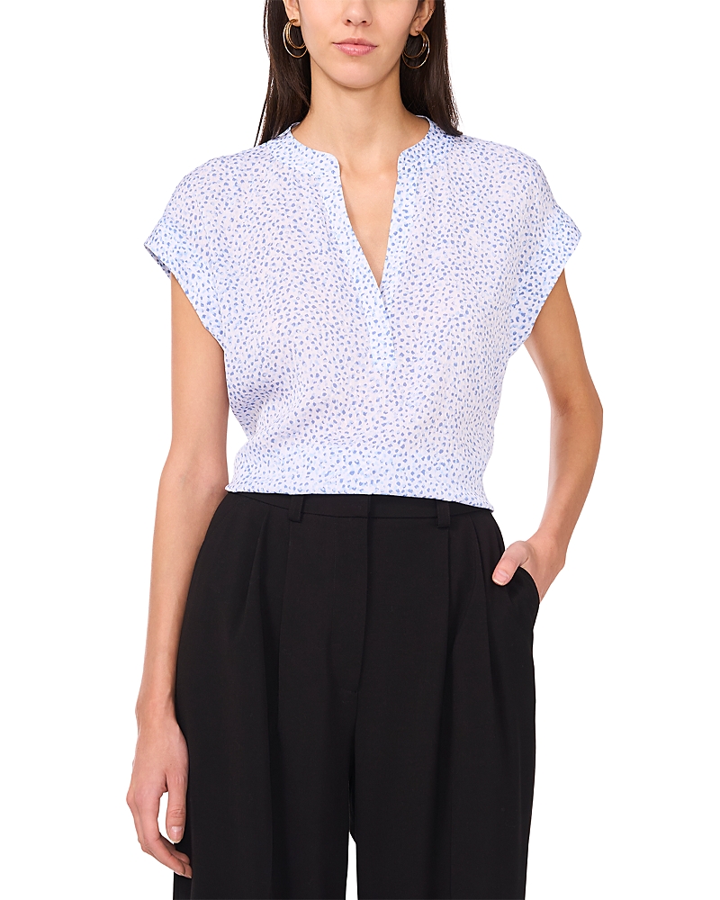 Vince Camuto Split Neck Cap Sleeve Top
