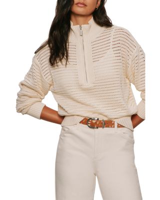Quarter Zip Openwork Sweater