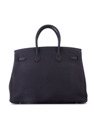 Birkin 35 Handbag Black Togo with Palladium Hardware