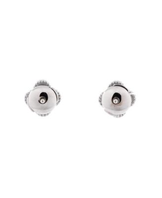  Sweet Alhambra Stud Earrings 18K White Gold and Mother of Pearl