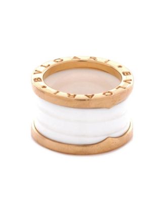  B.Zero1 Three Band Ring 18K Rose Gold and Ceramic