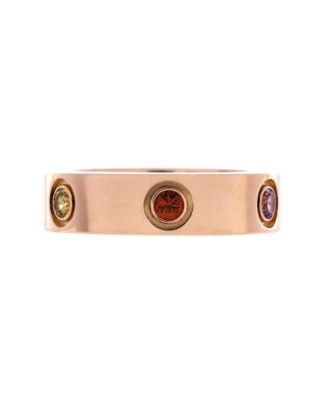  Love 6 Stone Band Ring 18K Rose Gold with Sapphires, Garnets and Amethyst