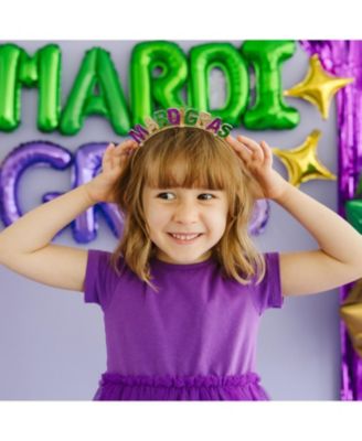 Girls' Mardi Gras Tiara Headband - Ages 3+