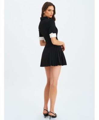  Ilitha Woven Crepe Pleated Mini Blazer Dress