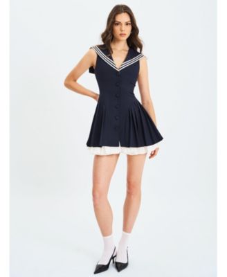  Calliope Sailor Pleated Mini Dress