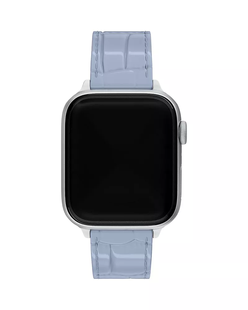 Michele Pastel Blue Leather Band for Apple Watch, 38/40/41/42mm and 42/44/45/46/49mm