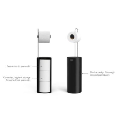 Easy Store™ Toilet Paper Roll Holder with Concealed Storage - Black