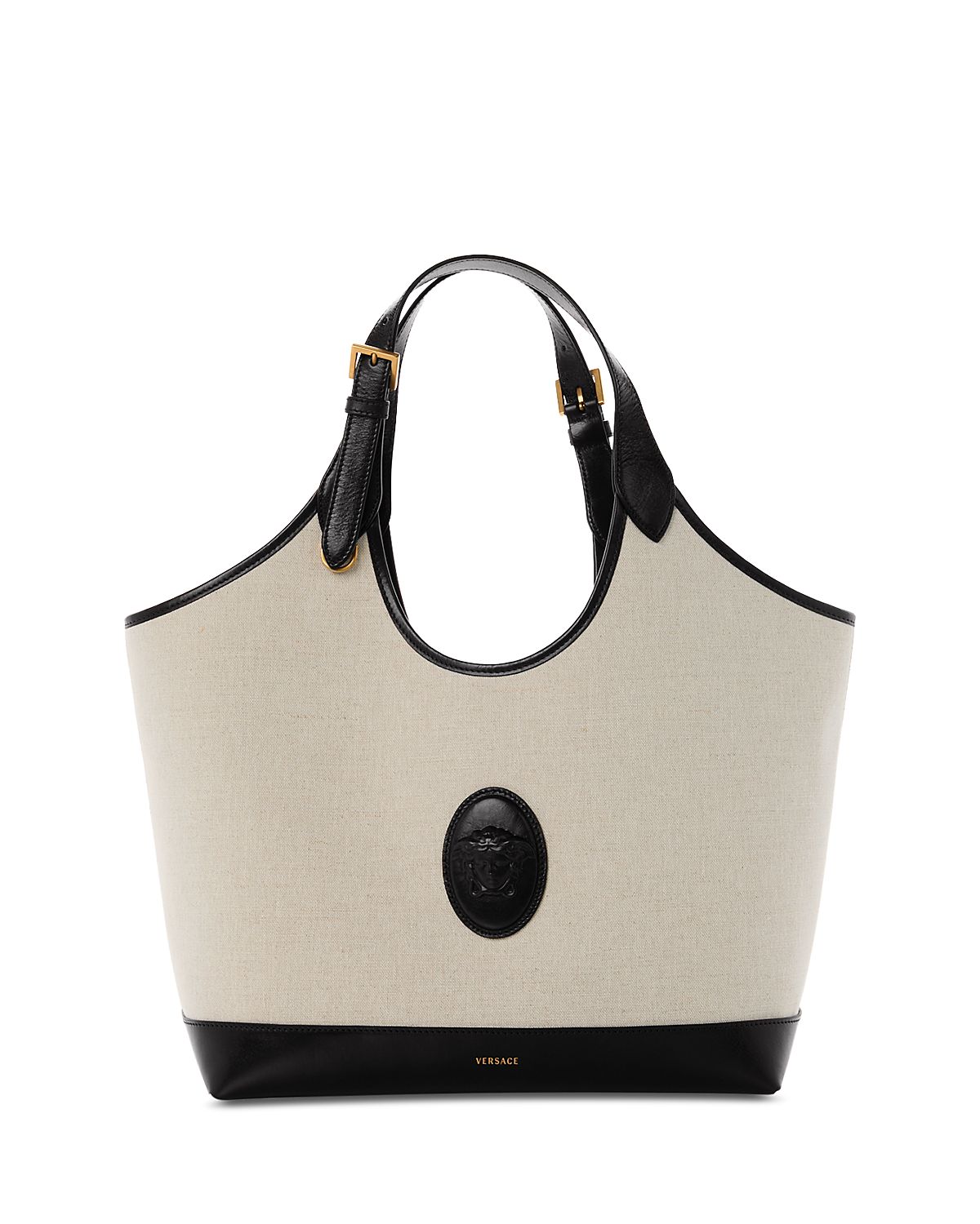 Versace Fabric & Leather Large Tote
