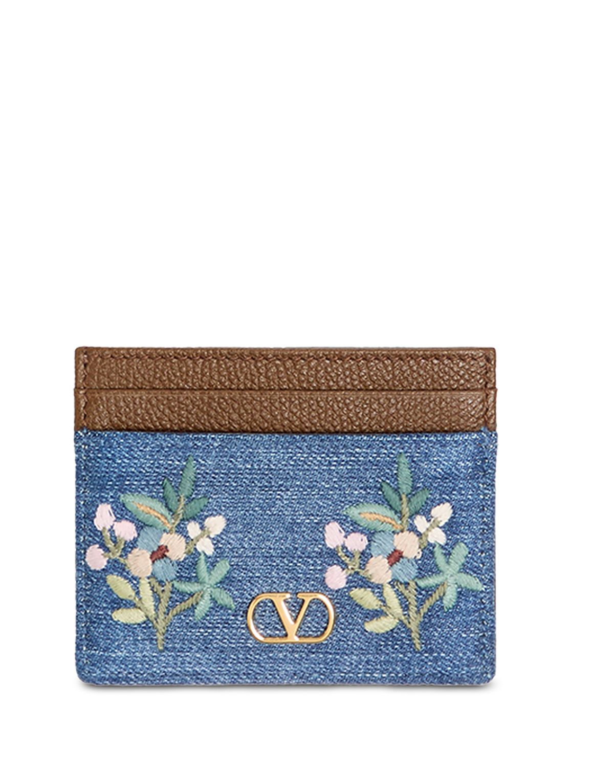 Valentino Garavani Vlogo Signature Denim Cardholder