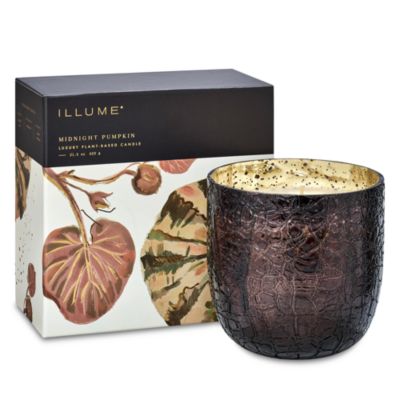 Midnight Pumpkin Large Crackle Glass Candle 21.5 oz.