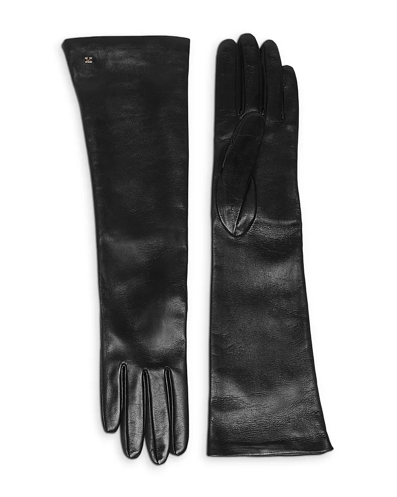 Max Mara Nappa Leather Monogram Long Gloves