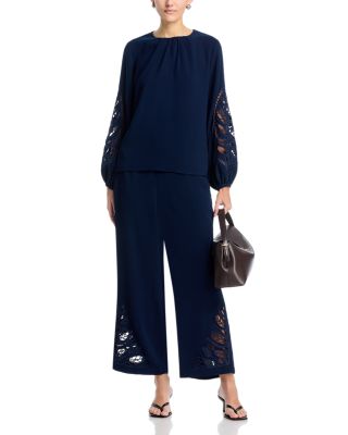 Embroidered Pull On Pants