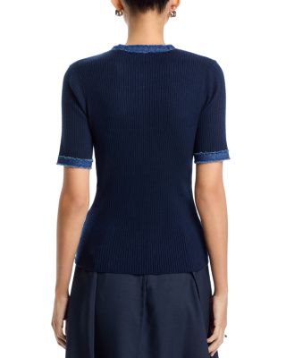 Elbow Sleeve Crewneck Top