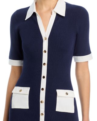 Elbow Sleeve Rib Sweater Dress