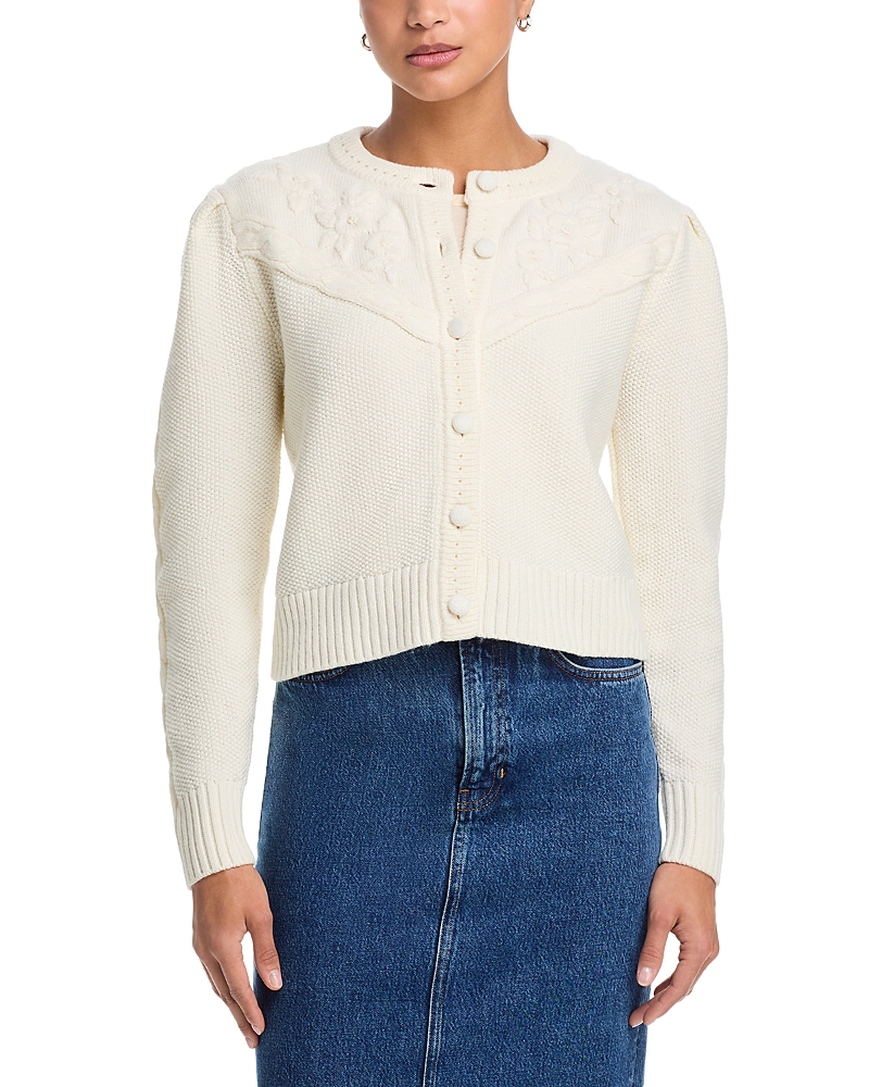 Aqua Floral Embroidered Cardigan - Exclusive