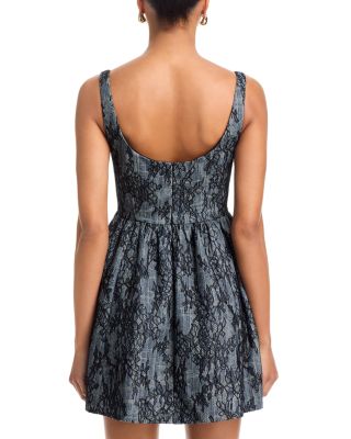 Denim Lace Tweed Mini Dress - Exclusive