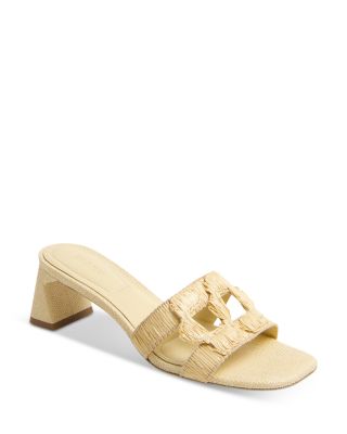 Women's Monogram Raffia Block Heel Sandals