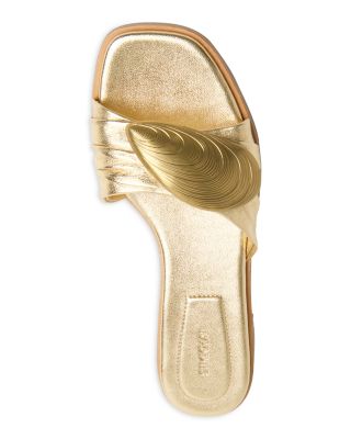 Women's Gigi Metallic Gold Slides