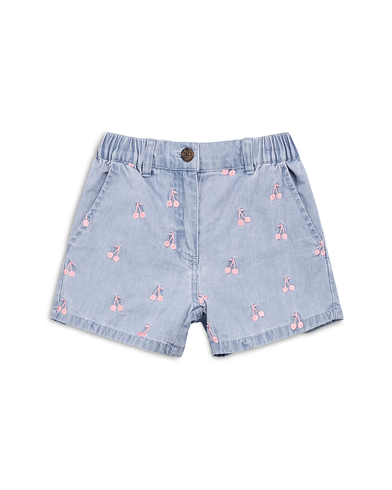 Miles The Label Girls' Cherry Embroidered Chambray Shorts - Little Kid, Big Kid