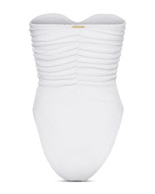 Textured Ruched One Piece Swimsuit