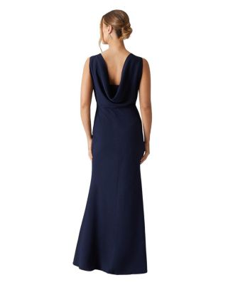Cowl Back Maxi Bridesmaid Dress