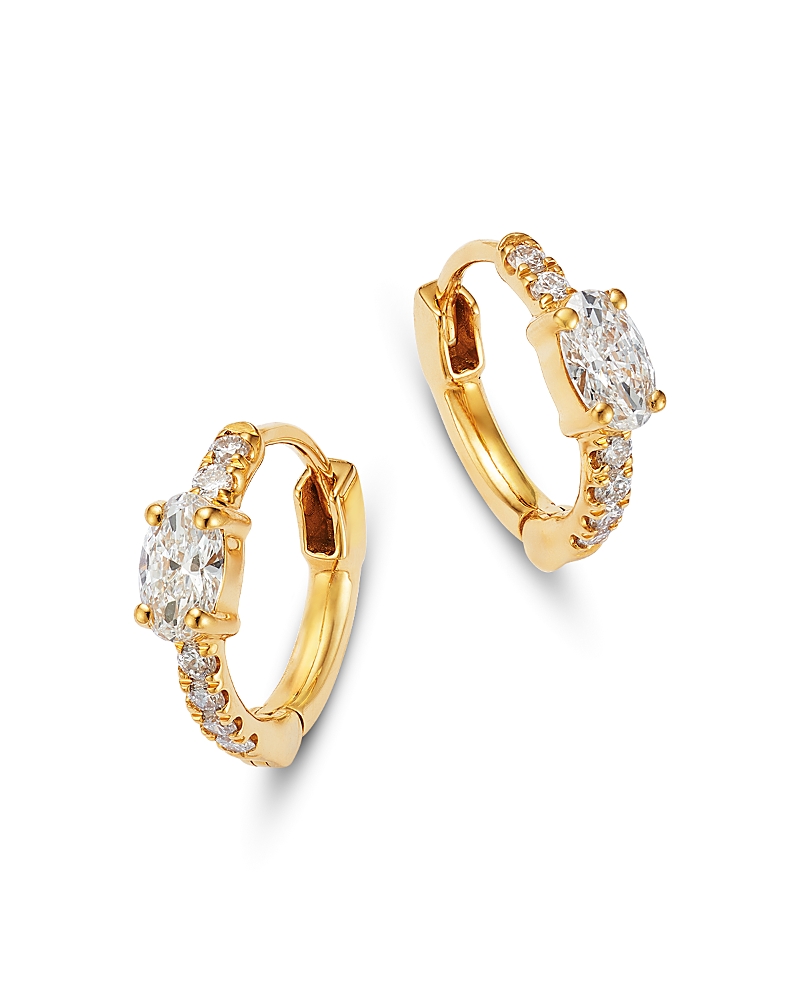 Moon & Meadow 14K Yellow Gold Lab Grown Diamond Oval & Round Hoop Earrings