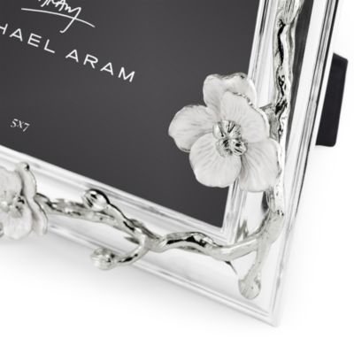 Silver Tone Orchid Frame,  5" x 7"