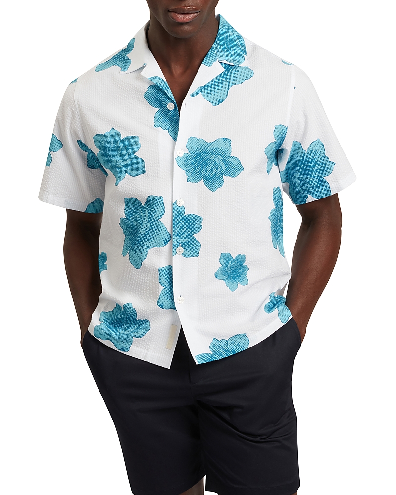 Ted Baker Atalai Short Sleeve Seersucker Floral Shirt