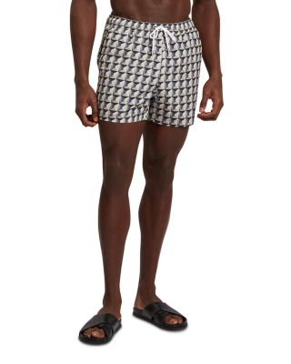 4.72" Belaire Tile Geo Printed Swim Short