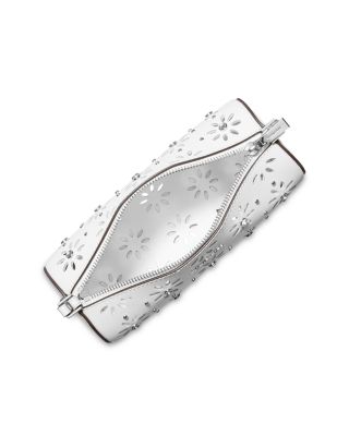 Izzy Small Floral Cutout Leather Barrel Pouchette 