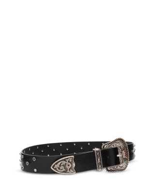 Women's Tex Crystal & Leather Waist Belt